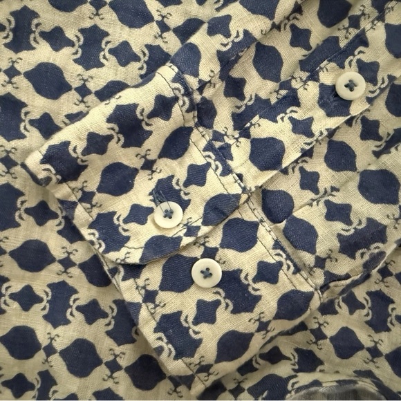 Lovebrand & Co Men's Eye of the Tiger Abaco Linen Shirt 100% Linen Size XXL - Picture 4 of 14